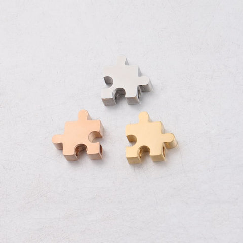 3Pcs 10mm Stainless Steel Irregular Puzzle Beads Spacer Bead for Necklace Women DIY Making for Bracelet Necklace Jewelry In Australia - Darrahopens