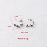 3Pcs 10mm Stainless Steel Irregular Puzzle Beads Spacer Bead for Necklace Women DIY Making for Bracelet Necklace Jewelry