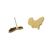 2 pairs Chic Stainless Steel African Map Studs Earrings Hypoallergenic Gold Silver Traditional Ethnic Post Stud for Women In Australia - Darrahopens