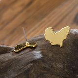 2 pairs Chic Stainless Steel African Map Studs Earrings Hypoallergenic Gold Silver Traditional Ethnic Post Stud for Women In Australia - Darrahopens