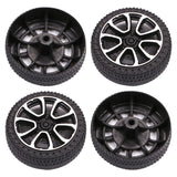 RC Cars Wheels, 4Packs Black Toys wheels, Shaft Plastic Model wheels for DIY Toy, RC Car, Truck, Boat and Helicopter Model Part