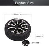 RC Cars Wheels, 4Packs Black Toys wheels, Shaft Plastic Model wheels for DIY Toy, RC Car, Truck, Boat and Helicopter Model Part