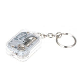 2PCS Unique Acrylic Music Box Movement Keychain Portable Mini Mechanical Music Box Handy Musical Instrument