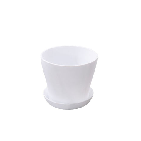 5 Pack Plastic Flower Pot Indoor Outdoor Modern Decorative Plant Pots with Drainage Hole and Tray for Office Desk Home Garden In Australia - Darrahopens