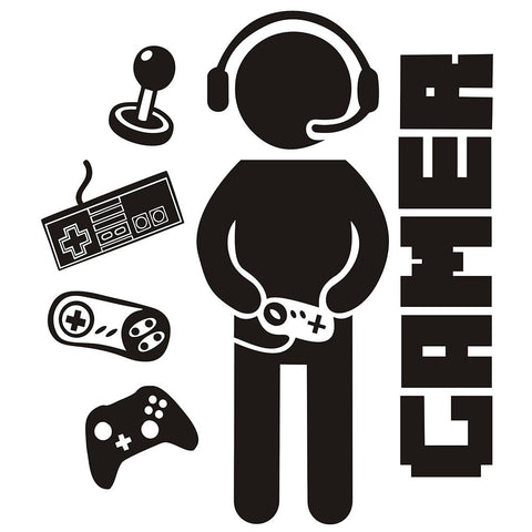 Wall Stickers Vinyl Gaming Wall Decals for Boys Kids Men Video Game Room Black Game Wall Decals Boy Wall Art DIY Boys Gift In Australia - Darrahopens