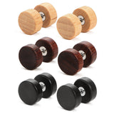 Wood Plugs Earrings For Men Women Wooden Fake plugs Gauge Studs Circle Flat Back Dumbbell Earrings Women (3 Pairs,10mm) In Australia - Darrahopens
