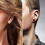 Wood Plugs Earrings For Men Women Wooden Fake plugs Gauge Studs Circle Flat Back Dumbbell Earrings Women (3 Pairs,10mm)