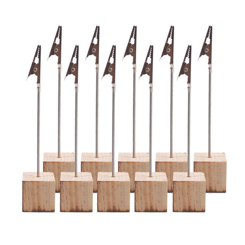 10 Pcs Lightweight Cube Base Memo Clips Holder with Alligator Clip Clasp for Displaying Number Cards Name Cards Photos