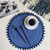 Textured Placemats 15 Inches Round, Set of 4 – Modern Traycloth Table Mats for Home, Dining Room Décor, Banquets, Indoor