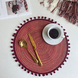 Textured Placemats 15 Inches Round, Set of 4 – Modern Traycloth Table Mats for Home, Dining Room Décor, Banquets, Indoor