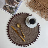 Textured Placemats 15 Inches Round, Set of 4 – Modern Traycloth Table Mats for Home, Dining Room Décor, Banquets, Indoor