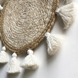 Boho Wall Decor Circle Wall Decor Basket Macrame Wall Hanging Round Straw Living Room Wall Home Décor,12"