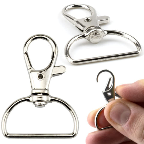 10 Pack Key Chain Clip Hook Swivel Clasp with D Ring Clip Hook Lanyard Snap Hooks 360 Degree Flexible Lobster