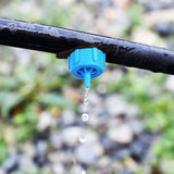 Pressure Compensating Dripper 2 GPH 8L/H Emitter for Garden Lawn Drip Irrigation with Barbed Hose Connector, Plastic Black Blue