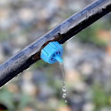 Pressure Compensating Dripper 2 GPH 8L/H Emitter for Garden Lawn Drip Irrigation with Barbed Hose Connector, Plastic Black Blue