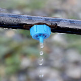 Pressure Compensating Dripper 2 GPH 8L/H Emitter for Garden Lawn Drip Irrigation with Barbed Hose Connector, Plastic Black Blue