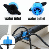 Pressure Compensating Dripper 2 GPH 8L/H Emitter for Garden Lawn Drip Irrigation with Barbed Hose Connector, Plastic Black Blue