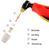 Plasma Cutting Torch Consumables, PT31 Consumables Plasma Cutter Accessories, Electrode Tips Cup Kit 60 PCS (PT31 parts)