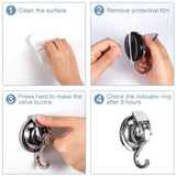Suction Cup Hooks for Shower, Bathroom, Kitchen, Glass Door, Mirror, Tile – Loofah, Towel, Coat, Bath Robe Hook Holder ( 2Pack)