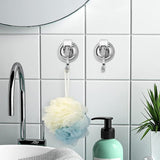 Suction Cup Hooks for Shower, Bathroom, Kitchen, Glass Door, Mirror, Tile – Loofah, Towel, Coat, Bath Robe Hook Holder ( 2Pack)