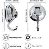 Suction Cup Hooks for Shower, Bathroom, Kitchen, Glass Door, Mirror, Tile – Loofah, Towel, Coat, Bath Robe Hook Holder ( 2Pack)