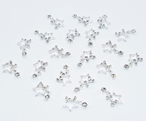 10 Pcs Nail Charms Silver Nail Charms for Nail Art Jewels Nail Rhinestones and Charms for Nails Designs Charms 3D Stars Charm In Australia - Darrahopens