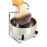 Mens Shaving Brush and Bowl Set, 3-in-1 Shaving Brush Kit Wood Handle with Stainless Steel Shaving Bowl & Brush Stand In Australia - Darrahopens