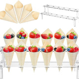 Salad Presentation Display Stand | Desktop Dessert Organizer | Acrylic Stand For Ice Cream Cones, Double-layer Appetizer