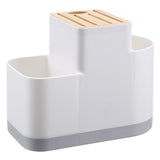 Countertop Silverware Holder | Oval Cutlery Caddy | Minimalistic Fork Spoon Knife Utensil Organizer | Plastic Flatware Holder