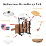 Cutting Board Rack, Chopping Board Organizer Stand Holder Rack, Dishes Plates Pot Pan Lids Rack Organizer for Kitchen