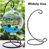 2 PCS Ornament Display Stand, 9" Iron Hanging Stand Rack Table Lantern Candle Glass Globe Ornament Holder Candlestick