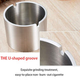 Outdoor Ashtray For Cigarettes And Cigar Smokers Windproof Rainproof Spill Proo Ashtray For Indoor Outside Patio ( Large), Silver