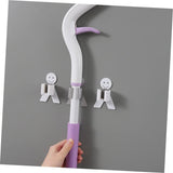 2 pcs Smile Shape Strong and Seamless Paste Mop Clip Bathroom Toilet Non-Slip and Waterproof Non-Perforated Mop Hook Hanger