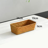 Storage Basket, Seagrass Basket for Organizing, Woven Open Storage Bins, Decorative Shelf Baskets, Seagrass, Set of 3