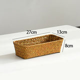 Storage Basket, Seagrass Basket for Organizing, Woven Open Storage Bins, Decorative Shelf Baskets, Seagrass, Set of 3