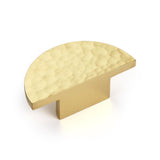 Solid Brass Cabinet Knobs, Semicircle Drawer Knobs, Hammered Dresser Drawer Pulls Handles Furniture Hardware Easy Install