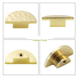 Solid Brass Cabinet Knobs, Semicircle Drawer Knobs, Hammered Dresser Drawer Pulls Handles Furniture Hardware Easy Install