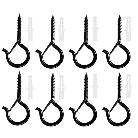 Windproof Screw Hooks for Hanger 8 PCS, Eyes Screw Hook Heavy Duty with Safety Buckle, Hanging for Ceilin In Australia - Darrahopens