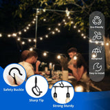 Windproof Screw Hooks for Hanger 8 PCS, Eyes Screw Hook Heavy Duty with Safety Buckle, Hanging for Ceilin In Australia - Darrahopens