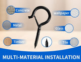 Windproof Screw Hooks for Hanger 8 PCS, Eyes Screw Hook Heavy Duty with Safety Buckle, Hanging for Ceilin