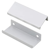 80mm/3.15" Silver Aluminum Home Kitchen Cabinets Drawers Collection Long Hole Centers Finger Edge Pull Tab Handle (2pcs)