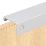 80mm/3.15" Silver Aluminum Home Kitchen Cabinets Drawers Collection Long Hole Centers Finger Edge Pull Tab Handle (2pcs)