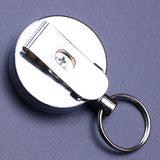 2 Pack Heavy Duty Retractable Badge Reels Metal Retractable Badge Holder with Carabiner, Keychain, Belt Clip