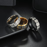 3 pcs 8MM Comfort Fit Tungsten Carbide Wedding Band Square Faceted Ring Matte Fit Tungsten Wedding Band Faceted Promise Ring(8)