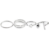 4Pcs Sterling Silver for WomenWrap Cuff Simple Band Hypoallergenic Adjustable Summer Beach Jewelry Set In Australia - Darrahopens