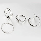 4Pcs Sterling Silver for WomenWrap Cuff Simple Band Hypoallergenic Adjustable Summer Beach Jewelry Set
