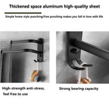 Space Aluminum Brushed Finish Towel Bars Punch-Free Dual-use Black Towel Rail Wall Mount Strong Bearing Capacity In Australia - Darrahopens