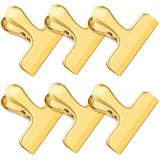 6 Packs Gold Chip Clips Bag Clips Food Clips, Bag Clips for Food, Clips for Food Packages, Air Tight Seal Kitchen Clips Snack