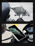 Bike Phone Holder Motorcycle Metal Rearview Mirror Bracket Takeaway Ride Shock-Proof Navigation Fixed Bicycle Bracket