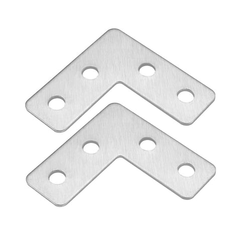 Flat Plate L Shape, 40mmx40mm, Stainless Steel 304 Angle Corner Brace Repair Brackets, Pack of 10 Brace Repair Brackets